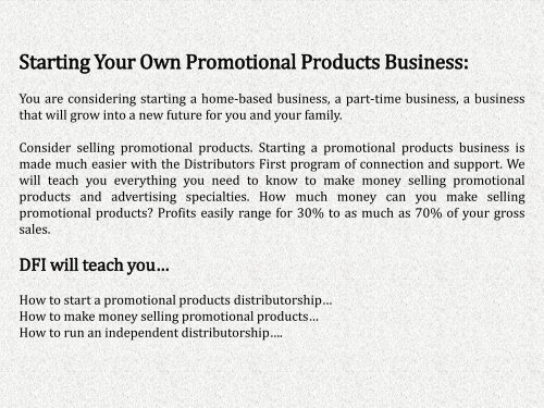 Promotional Products Industry