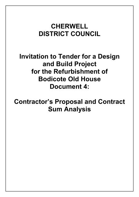 document 4 Contractor's Proposal and Contract Sum Analysis , item ...