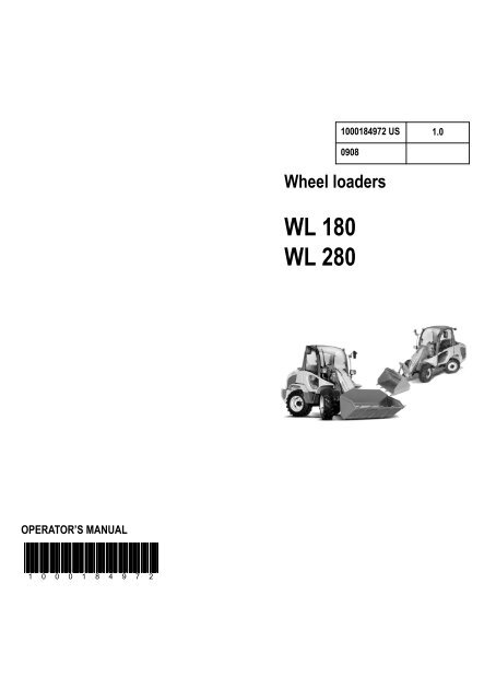 WL280 Wheel Loader Manual - Allwest Underground