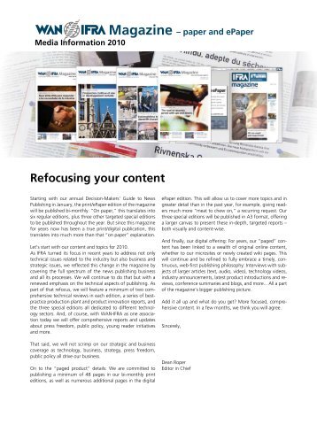 Magazine â paper and ePaper Media Information 2010 - IFRA