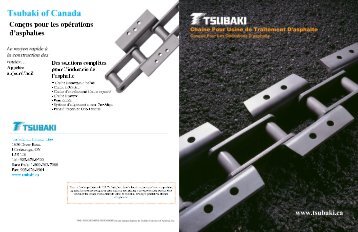 Specifications de chaine d'entrainement - Tsubaki