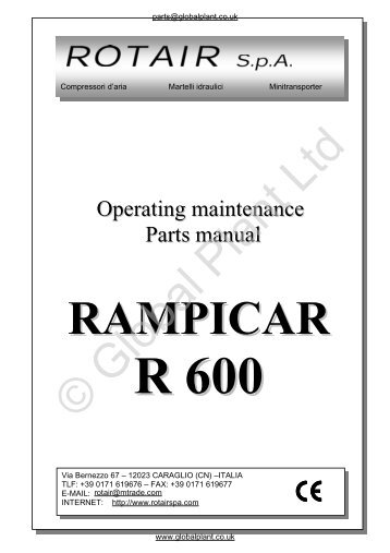 Rotair Rampicar R600 Parts - Global Construction Plant ...