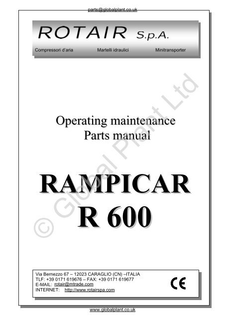 Rotair Rampicar R600 Parts - Global Construction Plant ...