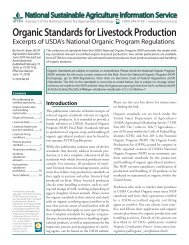 Organic Standards for Livestock Production: Excerpts of ... - Vegetarian