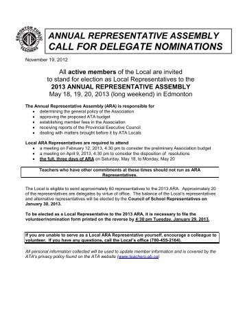 ARAVolunteer/Nomination Form - Local37.teachers.ab.ca - Alberta ...