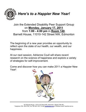 Here's to a Happier New Year! - Edmonton Public Teachers - Alberta ...