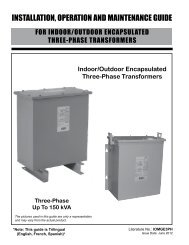 installation, operation and maintenance guide - Hammond Power ...