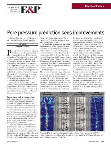 Pore pressure prediction sees improvements - Geotrace ...