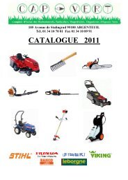 Catalogue complet 2011 en Pdf - capvert motoculture