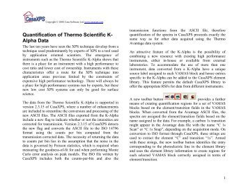 Quantification of Thermo Scientific K-Alpha Data - CasaXPS