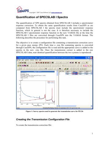 Transmission Correction for SpecsLab1 Data - CasaXPS