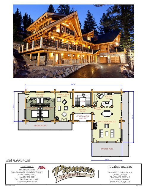 High Sierra 1 Main Pioneer Log Homes Of Bc