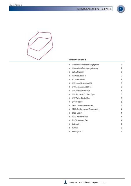 KENT Produktübersicht – Automotive