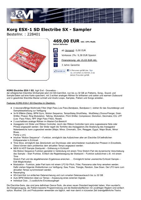 Korg ESX-1 SD Electribe SX - Sampler