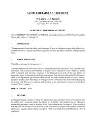 SAMPLE RETAINER AGREEMENT - Willick Law Group