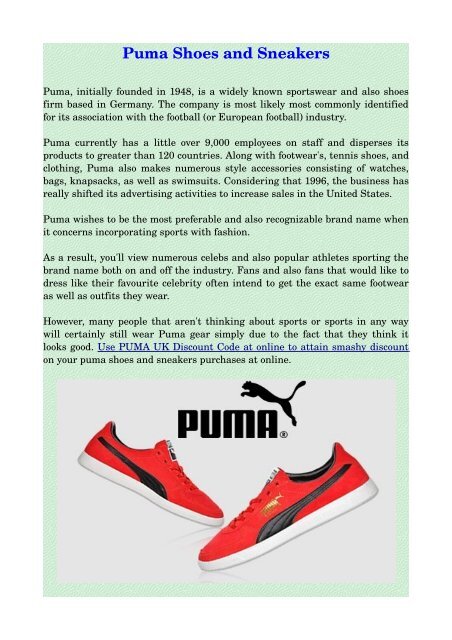 puma staff discount