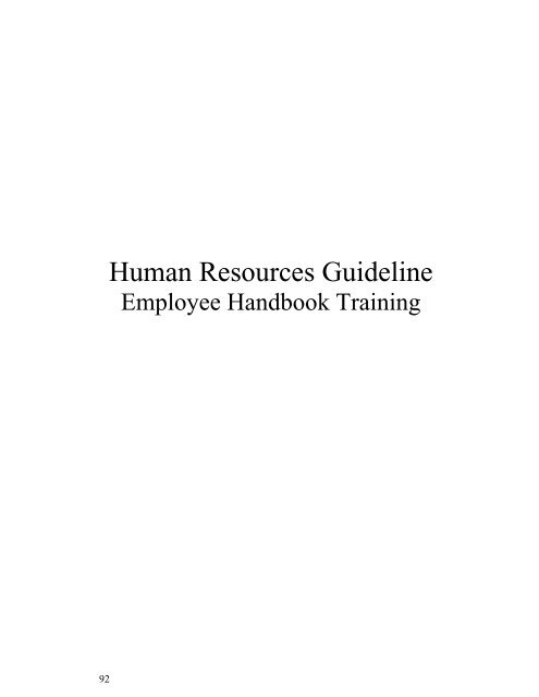 Chicago Park Disrict Human Resources Policy and Procedures ...