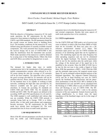 UMTS~slash~GSM MULTI MODE RECEIVER DESIGN - Mumor.org