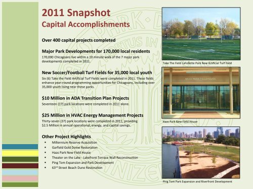 2012-2016 Capital Improvement Plan. - Chicago Park District