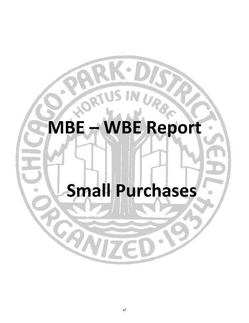 MBE WBE Report Q2 2013 - Chicago Park District