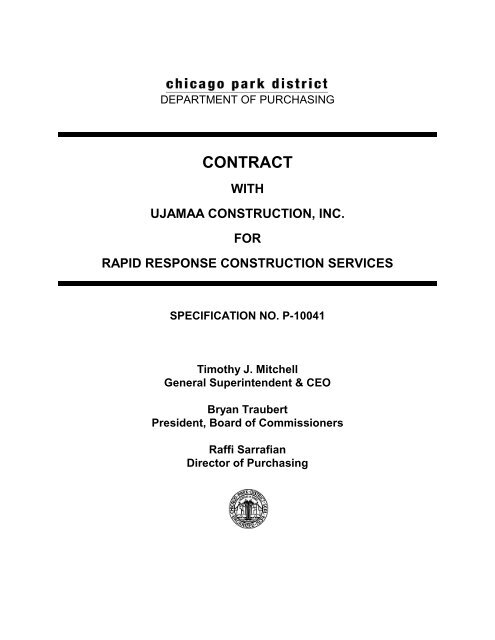 Ujamaa Construction Contract - Chicago Park District