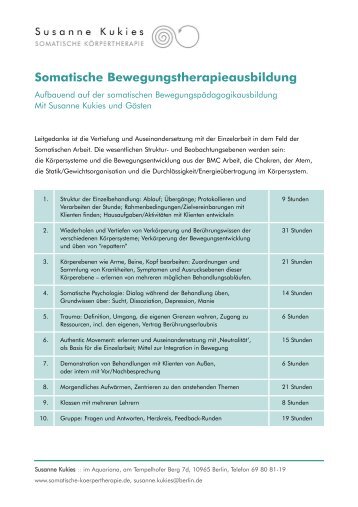 Somatische Bewegungstherapieausbildung