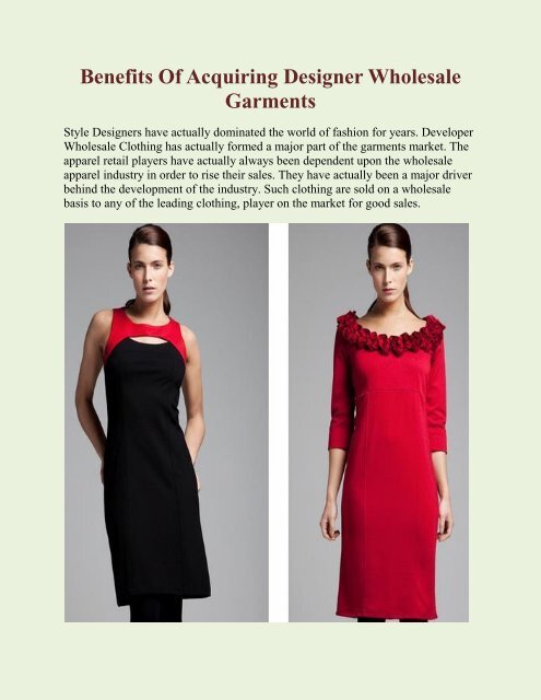 Benefits Of Acquiring Designer Wholesale Garments