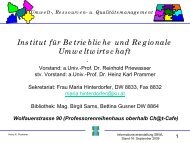 Umwelt-, Ressourcen- u. Qualitätsmanagement - JKU