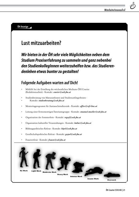 ÖH Courier - Österreichische HochschülerInnenschaft Linz - JKU