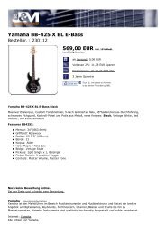 Yamaha BB-425 X BL E-Bass