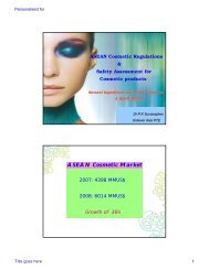 ASEAN Cosmetic Regulations Cosmetic Products