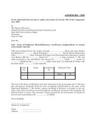 annexure â xiii - Deepak Fertilisers and Petrochemicals Corporation