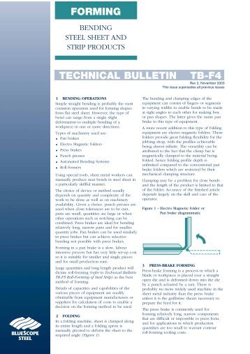 TECHNICAL BULLETIN TB-F4 FORMING - BlueScope Steel