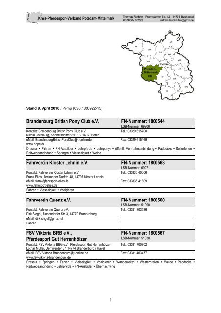 Liste aller Vereine als PDF-Datei - Kreis-Pferdesport-Verband ...