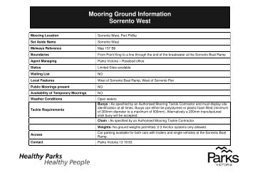 Sorrento West Mooring Area Information (PDF File ... - Parks Victoria