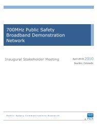 700MHz Broadband Demo Network Meeting Report Master - PSCR