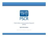 Public Safety Communications Research (PSCR) QoS Information