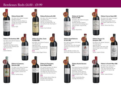 Download PDF of entire list - Bordeaux Wines