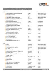 EFQM Excellence Award 2008 - History and Past winners