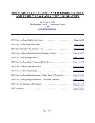 2007 Illinois Divorce and Paternity Case Law Update