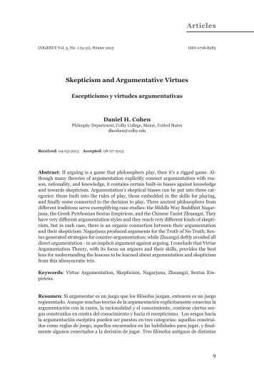 Skepticism and Argumentative Virtues - Cogency