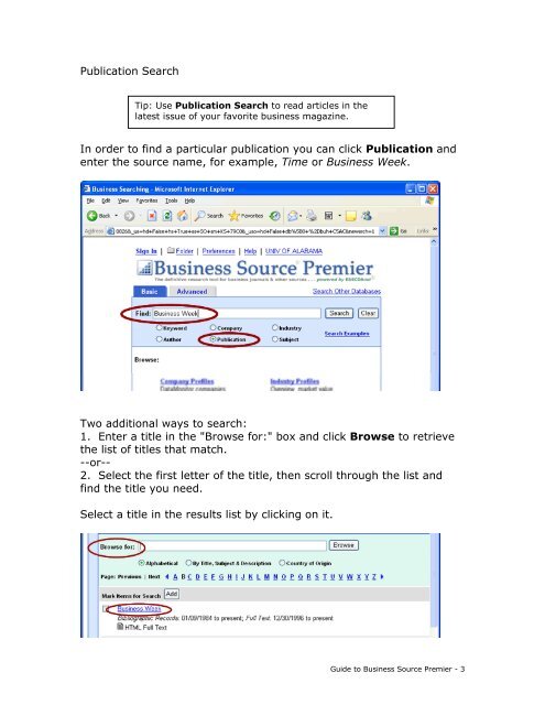 Guide to Business Source Premier