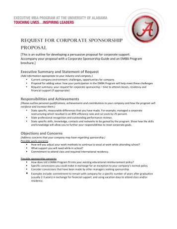 request for corporate sponsorship proposal - Manderson