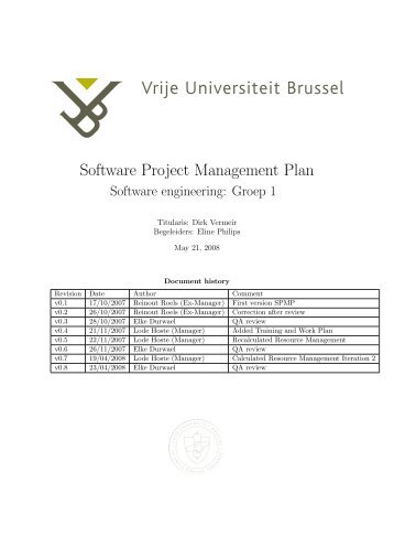 Software Project Management Plan - Wilma