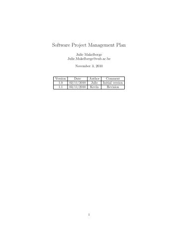 Software Project Management Plan - Wilma - Vrije Universiteit Brussel