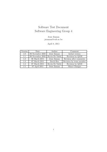 Software Test Document Software Engineering Group 4 - Wilma