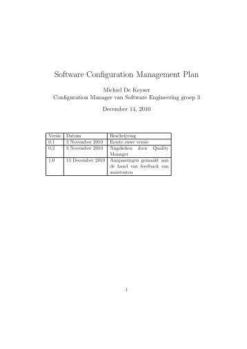 Software Configuration Management Plan - Wilma