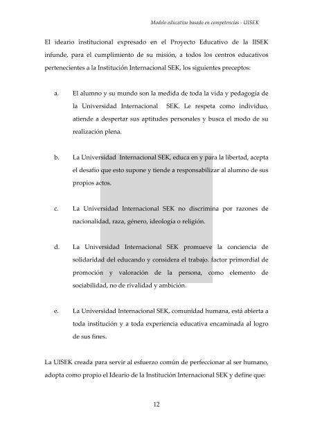 Modelo educativo - Universidad Internacional SEK | Ecuador