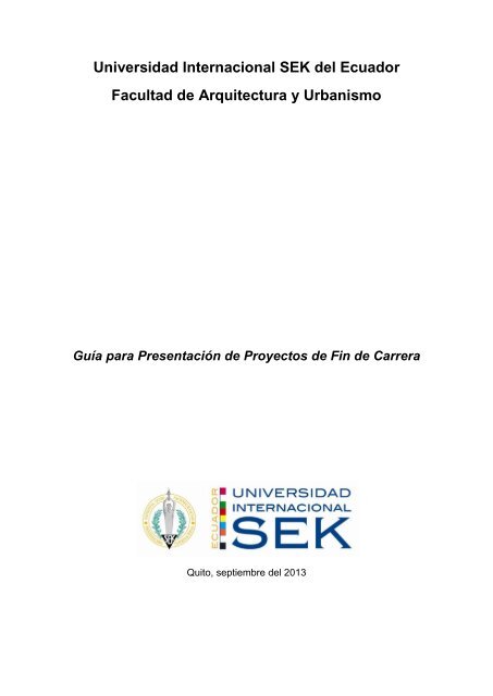 Normas para presentaciÃ³n de PFC - Universidad Internacional SEK ...