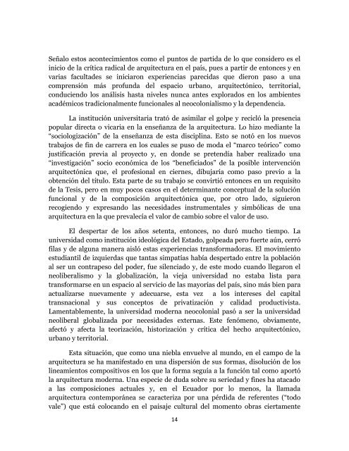 La crÃ­tica de la arquitectura en el Ecuador - Universidad ...